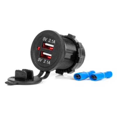 Vodotěsná nabíječka s 2x USB 12V 24V zásuvkami MOD-04 AMIO-02854