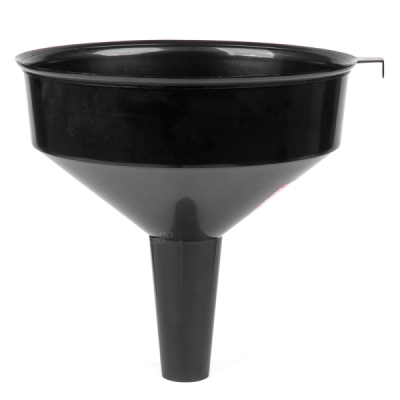 Univerzální černý plastový trychtýř na palivo, kapalinu, vodu, 30 cm AMIO-04047