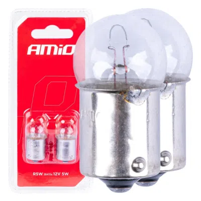 Halogenové žárovky R5W BA15s 12V 2 ks. AMIO-03349 blistr