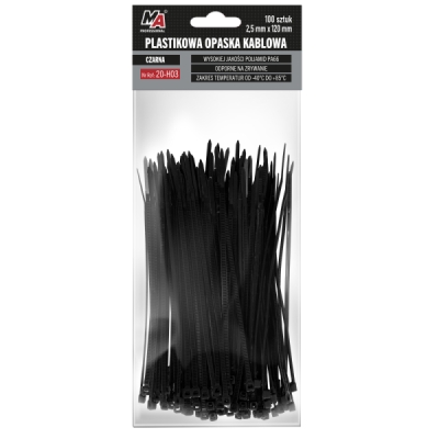 MA Professional plastové stahovací pásky 2,5 mm x 120 mm 100 ks