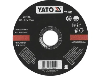 Kotouč řezný na kov 115 x 22 x 1,2 mm YATO YT-5920