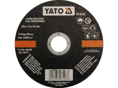 YATO Kotouč na kov 125 x 22 x 1,2 mm INOX YT-6103