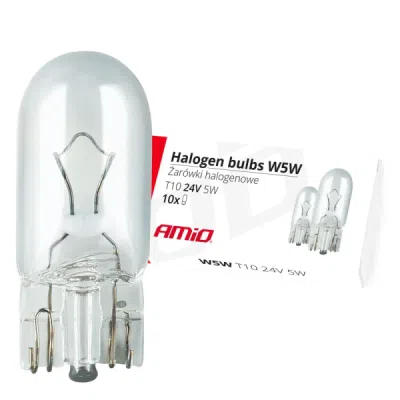 Halogenové žárovky W5W T10 5W W2.1x9.5d 24V 10 ks (E8) AMIO-01002
