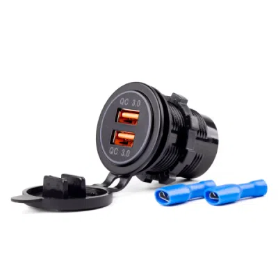 Vodotěsná nabíječka s 2x USB 12V 24V zásuvkami MOD-05 AMIO-02855
