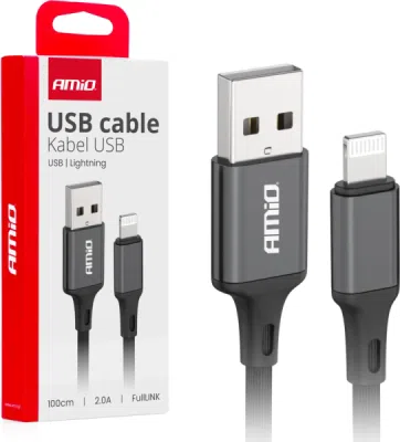 USB-A nabíjecí kabel - LIGHTNING IPHONE 2A 100cm FullLINK AMIO-03901