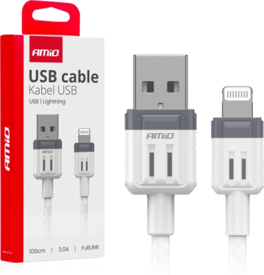 USB-A nabíjecí kabel - LIGHTNING IPHONE 3A 100cm FullLINK AMIO-03907
