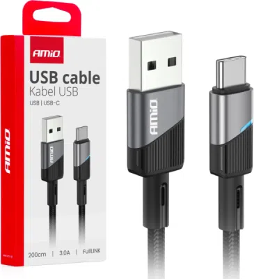 USB-A - USB-C 3A nabíjecí kabel 200cm FullLINK AMIO-03924