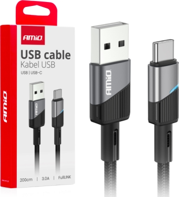 USB-A - USB-C 3A nabíjecí kabel 200cm FullLINK AMIO-03924