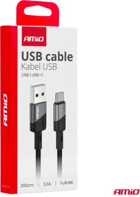 USB-A - USB-C 3A nabíjecí kabel 200cm FullLINK AMIO-03924
