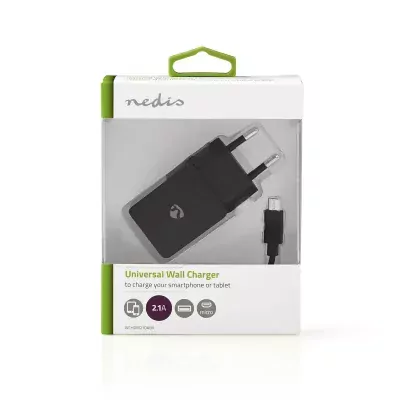 2.1A 5V usb-laturi micro-usb johdolla, sopii Nocoille
