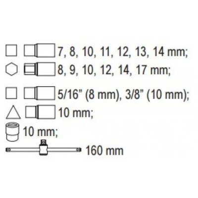 Öljynpropun avaustyökalu 18 osaa - YATO YT-0599