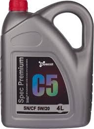 Moottoriöljy SPECOL Spec Premium C5 SN/CF 5W20, 4 litraa