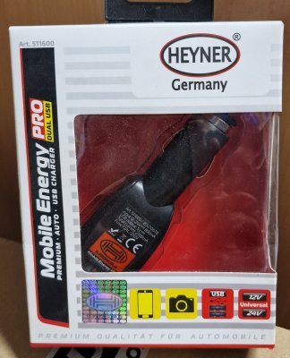 HEYNER Tupakansytyttimen adapteri 2x USB pistoke, 12/24V