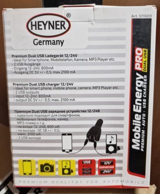 HEYNER Tupakansytyttimen adapteri 2x USB pistoke, 12/24V