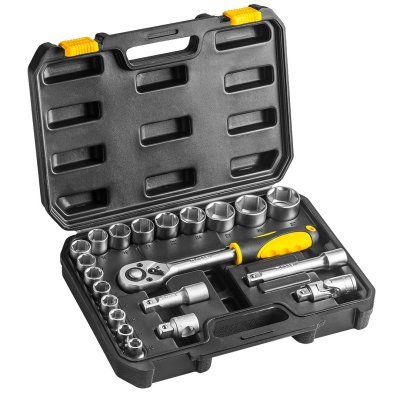 Topex 21 osainen hylsysarja HEX 1/2"