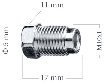 WP Koncovka brzdové trubky 5mm M10x1