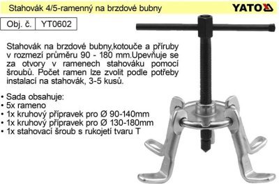 Yato Stahovák 4/5-ramenný na brzdové bubny