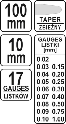 SPÁROVÉ MĚRKY 100MM 17 LISTŮ