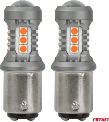 LED žiarovky STANDARD BAY15D P21/5W 3030 15SMD Red 12/24V AMIO-05004