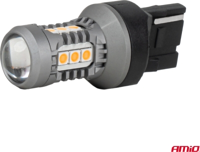 LED žiarovky STANDARD 7440 WY21W 3030 15SMD Orange 12/24V AMIO-04997