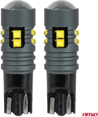LED žiarovky STANDARD T10 2525 10SMD White 12/24V AMIO-04993