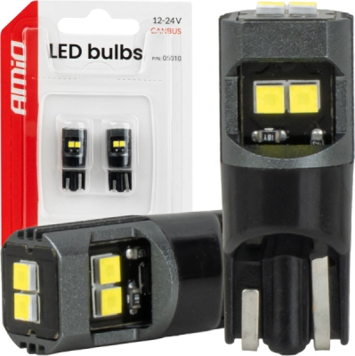 LED žiarovky CANBUS T10 2020 6SMD White 12/24V AMIO-05010