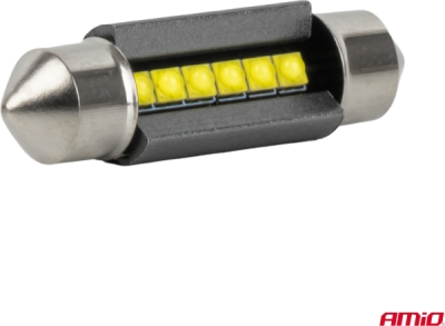 LED žiarovky CANBUS 39mm 2525 6SMD White 12/24V AMIO-05008