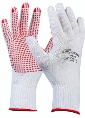 GEBOL - Gebol Pletené rukavice s nopkami RED FEX č.8