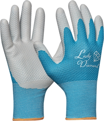 GEBOL - Pracovné rukavice záhradné LADY DIAMOND č.8, s latexovou ochrannou vrstvou