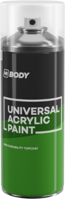 HB BODY - farba univerzal ČIERNA POLOMATNÁ V SPREJI 400ML - aj na radiátory / do 200 °C