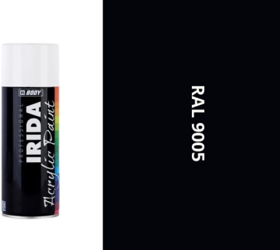 HB BODY - IRIDA RAL 9005 ČIERNA polomatná FARBA V SPREJI 400ML