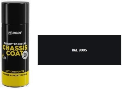 HB BODY - 410 chassis coat, matný - farba na kov a strechy 4 v 1 RAL 9005 čierny sprej 400ml