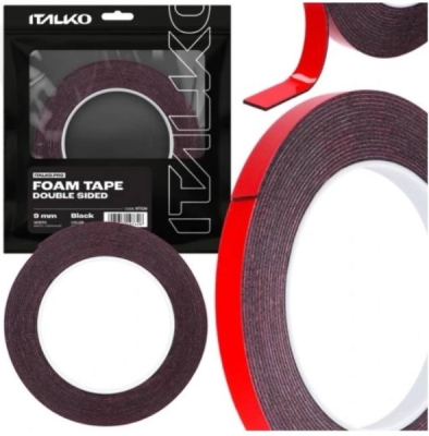 ITALKO - ITALKO obojstranná páska montážna penová odolná čierna 9mm x 5m