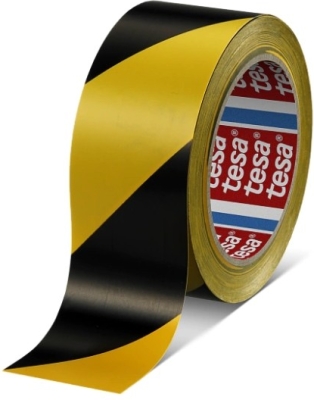 TESA - 65537 výstražná páska, označovacia páska 3x 50mm červeno-žltá