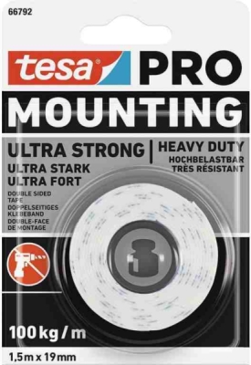 TESA - 66792 montážna páska nosnosť až do 10kg PRO Ultra Strong 1,5m x 19mm biela