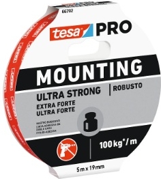 TESA - 66792 montážna páska nosnosť až do 10kg PRO Ultra Strong 5m x 19mm biela