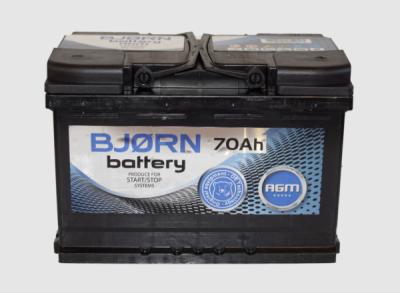 BJORN - Štartovacia batéria - akumulátor AGM Start-Stop 12V 70Ah 760A P+ BAGM0700