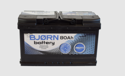 BJORN - Štartovacia batéria - akumulátor AGM Start-Stop 12V 80Ah 800A P+ BAGM0800