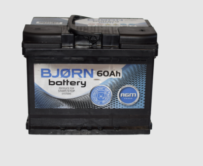 BJORN - Štartovacia batéria - akumulátor AGM Start-Stop 12V 60Ah 680A P+ BAGM0600