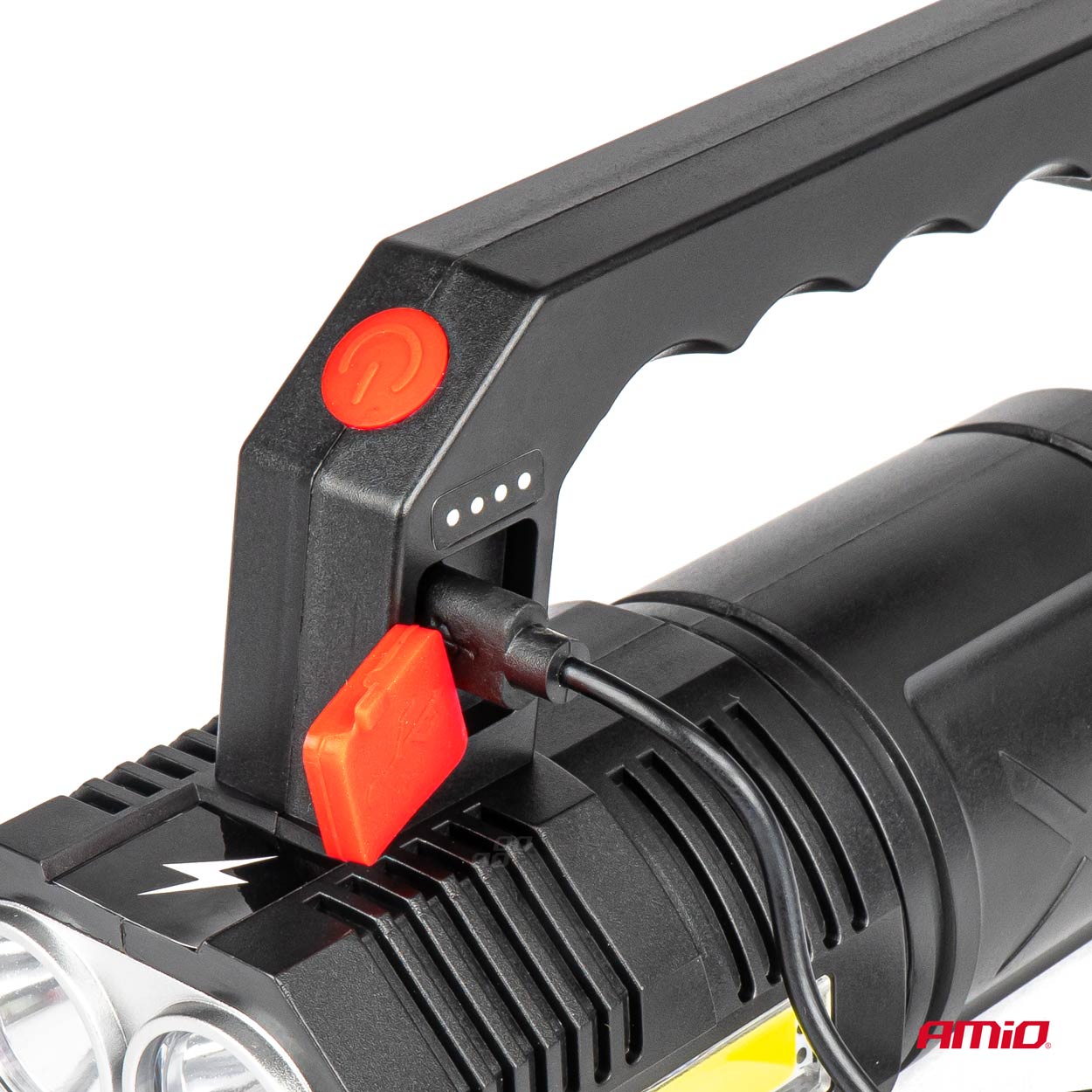 AMiO - LED pracovná baterka 4LED + COB 1200mAh - 03273