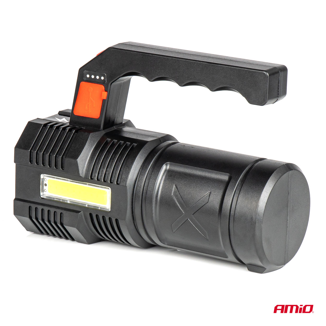 AMiO - LED pracovná baterka 4LED + COB 1200mAh - 03273