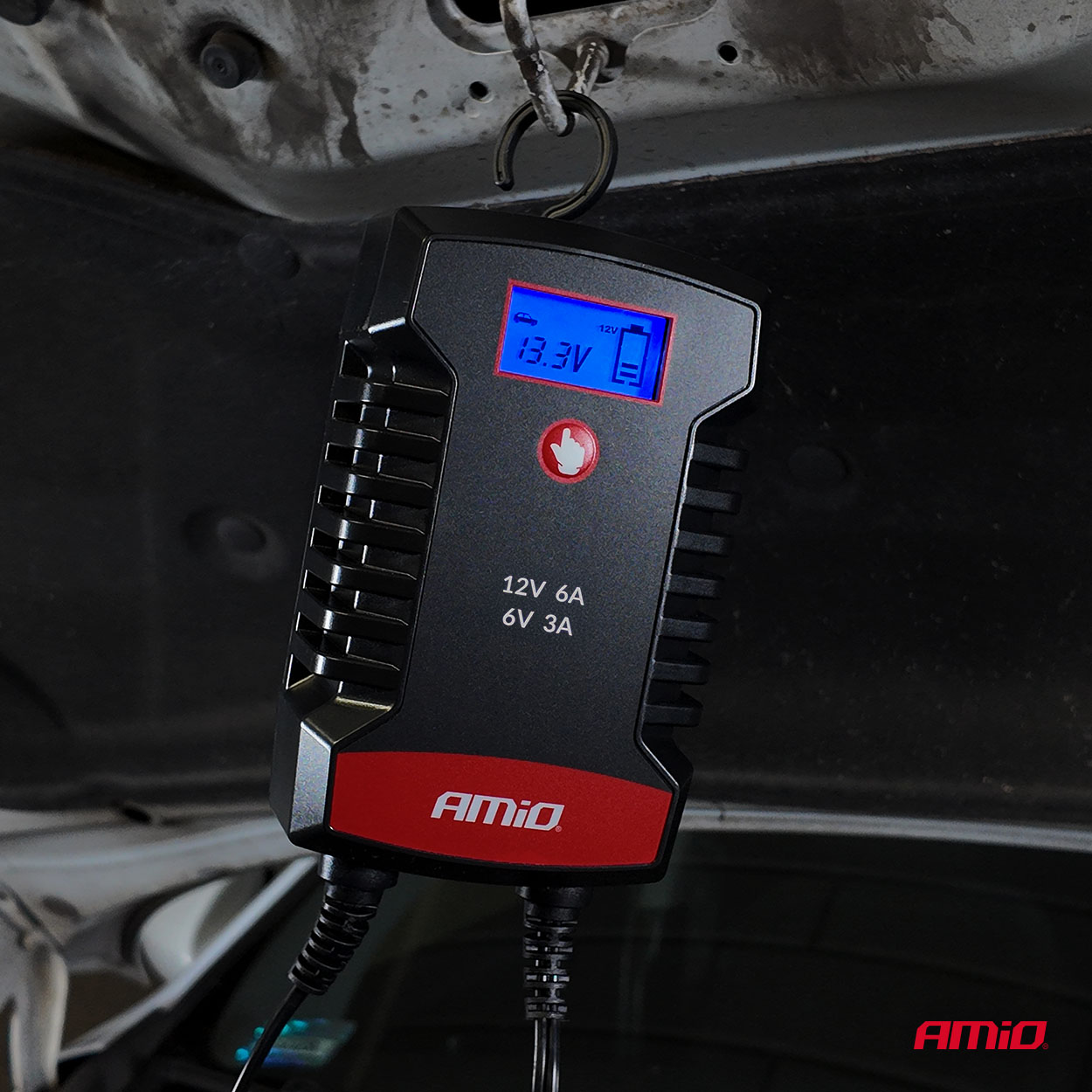 AMiO - Nabíjačka digitálna AGM GEL STD LiFePo4 MAX 6A 6/12V PRO HOOK