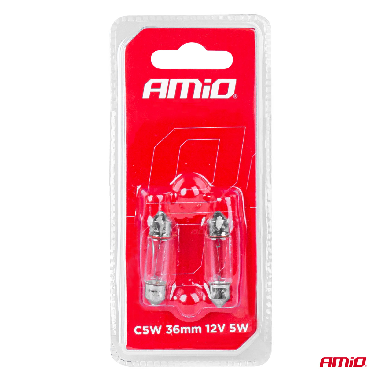 AMiO - Halogénové žiarovky C5W Festoon SV 8,5-8 36mm 12V 2ks blister