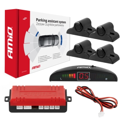 AMiO - Parkovací asistent LED 4-senzorové čierne TRUCK 19mm