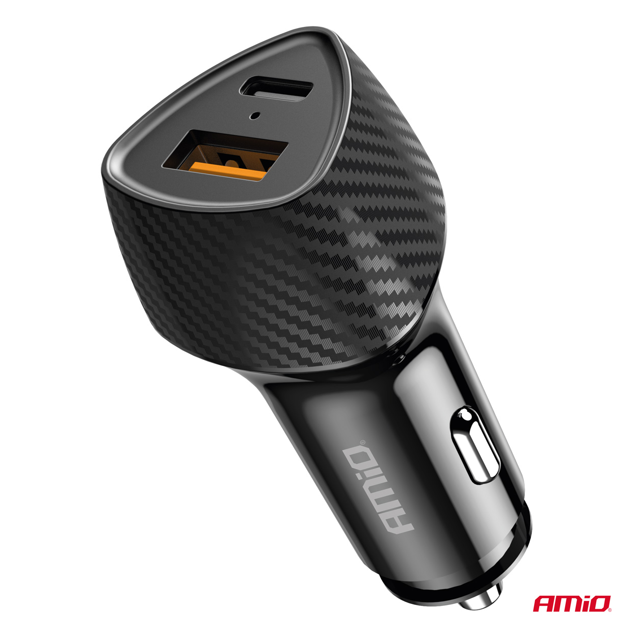 AMiO - Nabíjačka do auta QC+PD 38W USB-A + USB-C