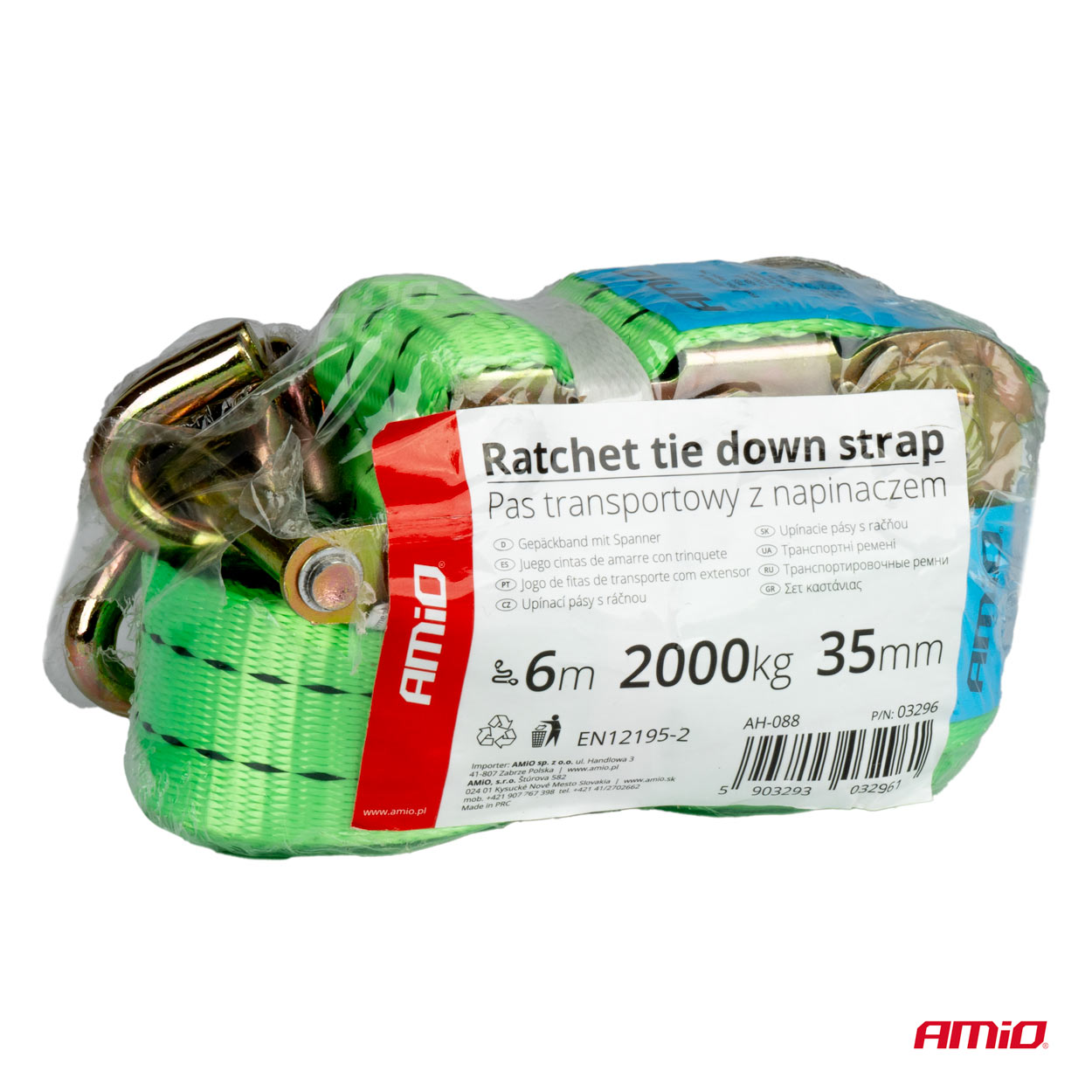 AMiO - Upínací popruh s račňou 2000kg 38mm 6m