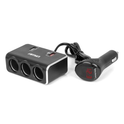 AMiO - Predlžovacia zásuvka 2x USB0A QC3.0 12/24V 120W 80cm