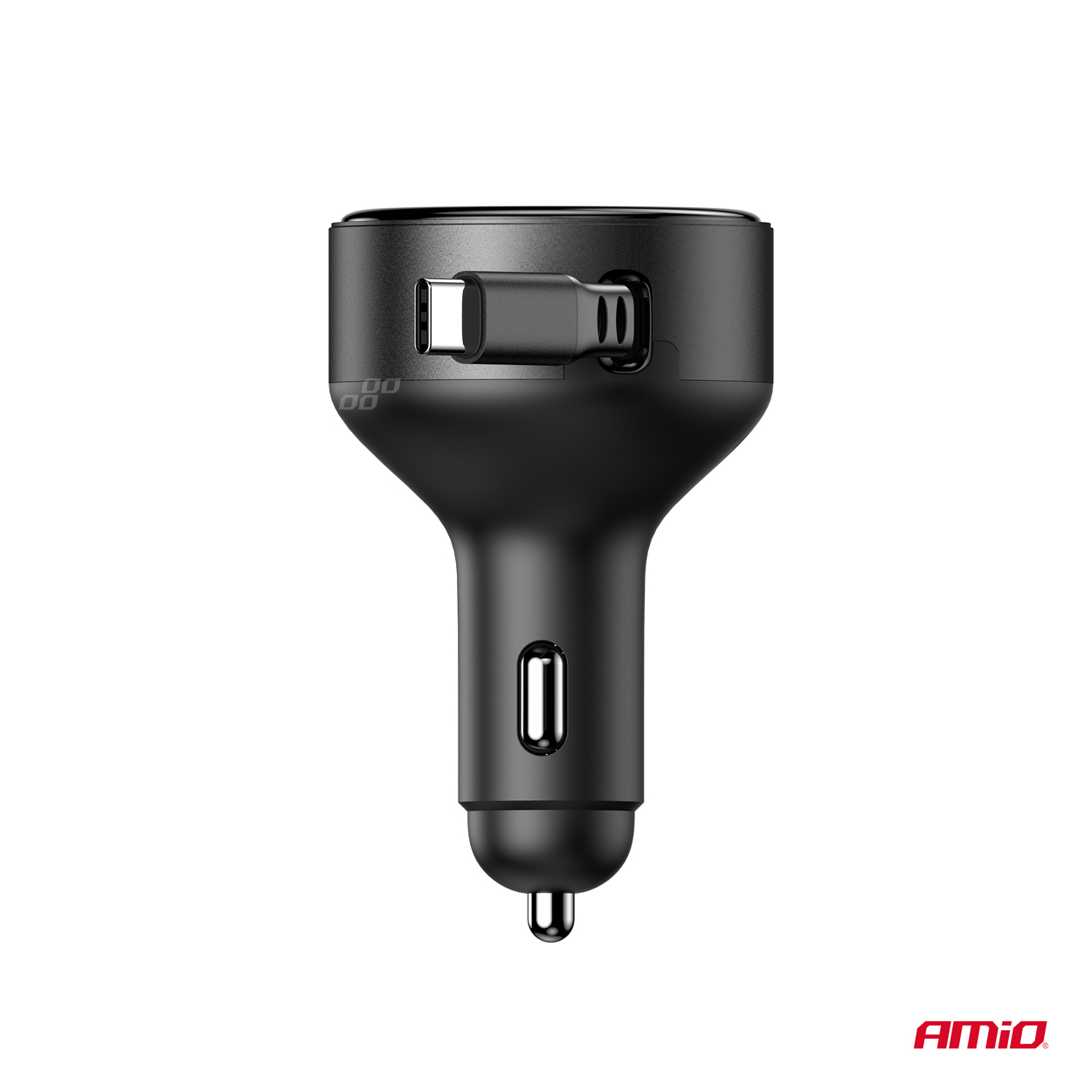 AMiO - Nabíjačka do auta výsuvná C kábel + USB C port 12/24V 60W