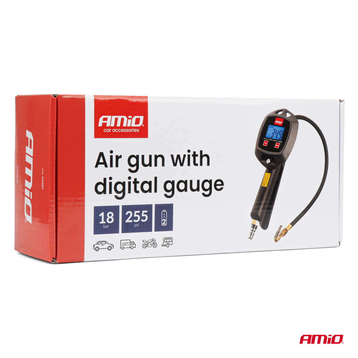 AMiO - Nafukovacia pištoľ s digitálnym manometrom 18 bar