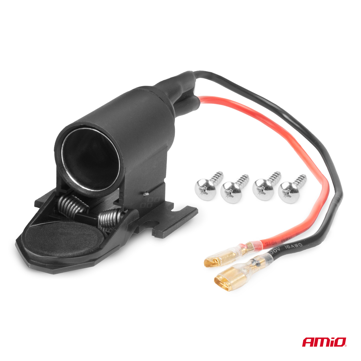 AMiO - Zásuvka autozapaľovača s klapkou 12V 24V